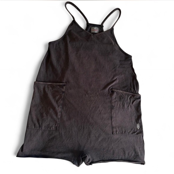 Free People Hot Shot Romper Heather Black S - Picture 3 of 7